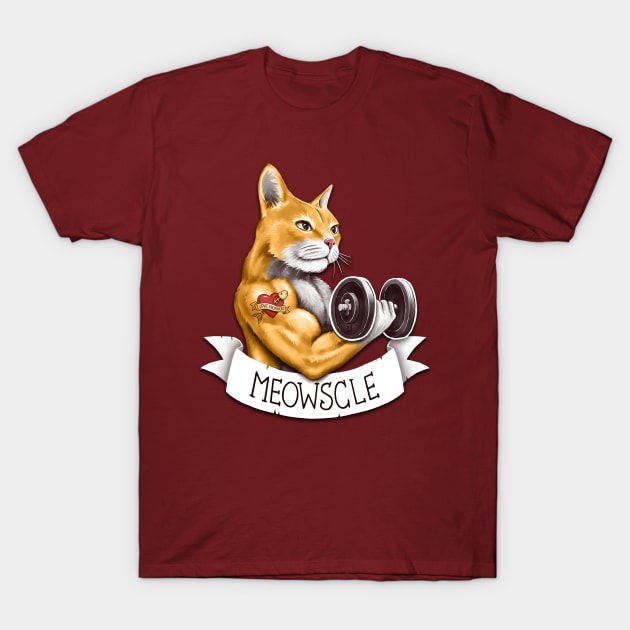 Meowscle T-Shirt by c0y0te7